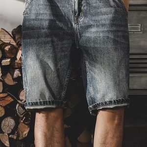 Men'S Summer Fashion Versatile Slim Straight Cropped Pants
