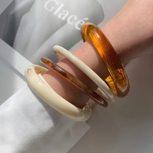 4pcs set of elegant retro bracelets - fashionable and simple design, suitable for casual wear, Women's fashion jewelry, acrylic, no plating or inlaying, suitable for daily use and parties all seasons