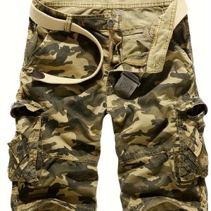 Men'S Cargo Shorts Casual Loose Camouflage Print 3u002F4 Shorts with Pockets for Summer