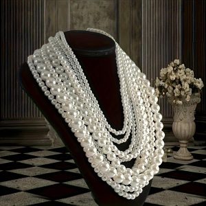 Multi-Layer Imitation Pearl Body Chain Jewelry - Elegant French-Inspired Wedding & Banquet Accessory, Versatile Bridal Evening Dress Necklace for Women, Year-Round Luxury Fashion Jewelry, Wedding Jewelry for Bride