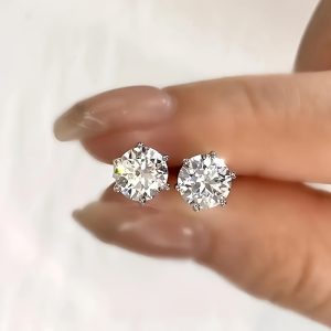 2pcs 2ct*2 Moissanite Stud Earrings Screw Back 8mm 4ct S925 Sterling Silver Exclusive for You, Wedding, Birthday, Anniversary, New Year Gift, Mother's Day Gift